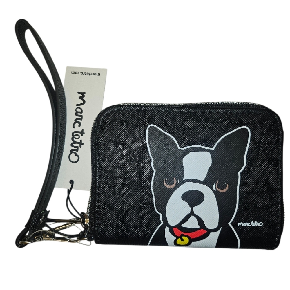 Marc Tetro Black Dog Print Wristlet NWT